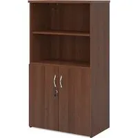 Upton Combination Storage Cabinet with 3 Shelves - Walnut
