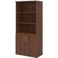 Upton Combination Storage Cabinet with 4 Shelves - Walnut