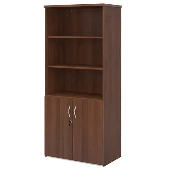 Upton Combination Storage Cabinet with 4 Shelves - Walnut