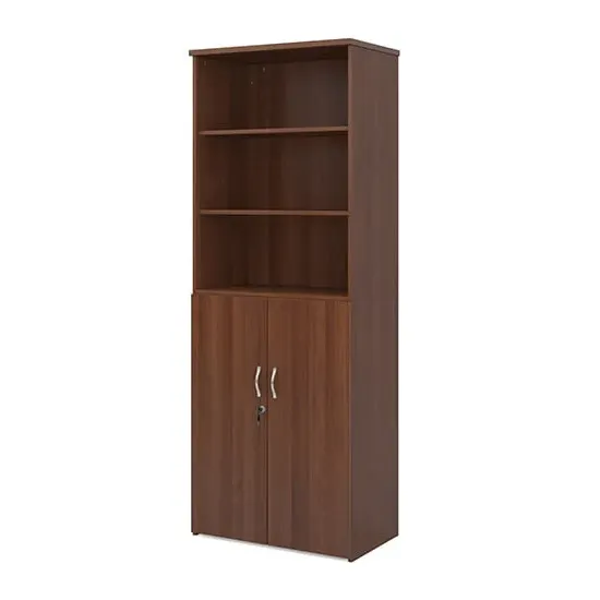 Upton Combination Storage Cabinet with 5 Shelves - Walnut