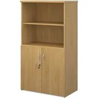 Upton Storage Cabinet with 3 Shelves - Oak, MDF