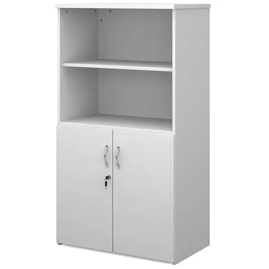 Upton Storage Cabinet with 3 Shelves - White, MDF