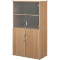 Upton Storage Cabinet with 4 Doors 3 Shelves - Beech, MDF