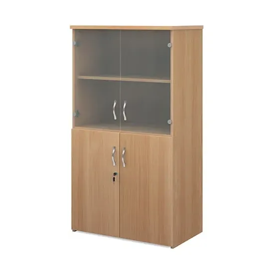 Upton Storage Cabinet with 4 Doors 3 Shelves - Beech, MDF