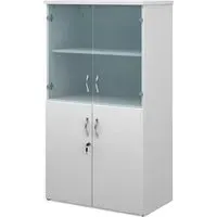 Upton Storage Cabinet with 4 Doors 3 Shelves - White, MDF