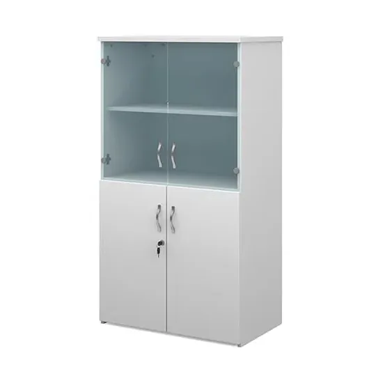 Upton Storage Cabinet with 4 Doors 3 Shelves - White, MDF