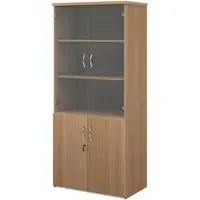 Upton Storage Cabinet with 4 Doors 4 Shelves - Beech, MDF