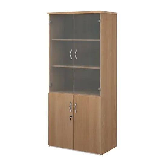 Upton Storage Cabinet with 4 Doors 4 Shelves - Beech, MDF