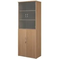 Upton Storage Cabinet with 4 Doors 5 Shelves - Beech, MDF