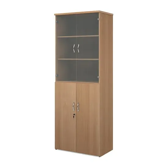 Upton Storage Cabinet with 4 Doors 5 Shelves - Beech, MDF