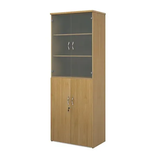 Upton Storage Cabinet with 4 Doors 5 Shelves - Oak, MDF