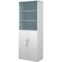 Upton Storage Cabinet with 4 Doors 5 Shelves - White, MDF