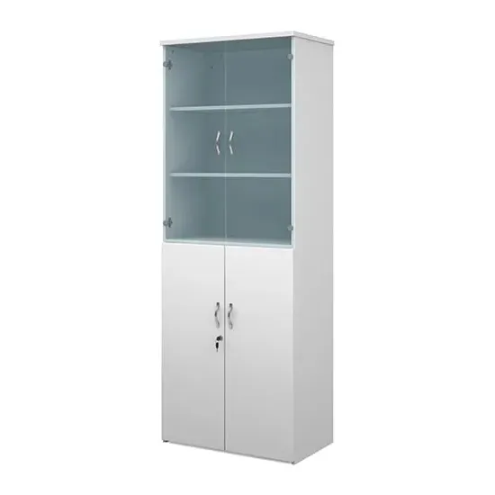 Upton Storage Cabinet with 4 Doors 5 Shelves - White, MDF