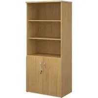 Upton Storage Cabinet with 4 Shelves - Oak, MDF