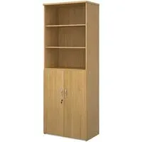 Upton Storage Cabinet with 5 Shelves - Oak, MDF