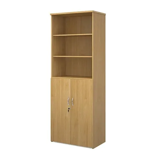 Upton Storage Cabinet with 5 Shelves - Oak, MDF