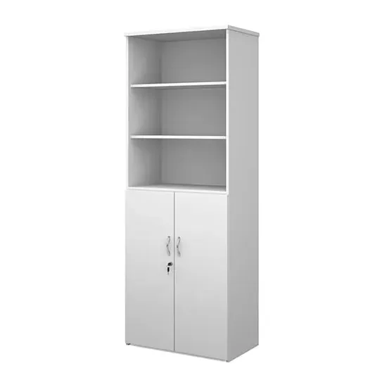 Upton Storage Cabinet with 5 Shelves - White, MDF