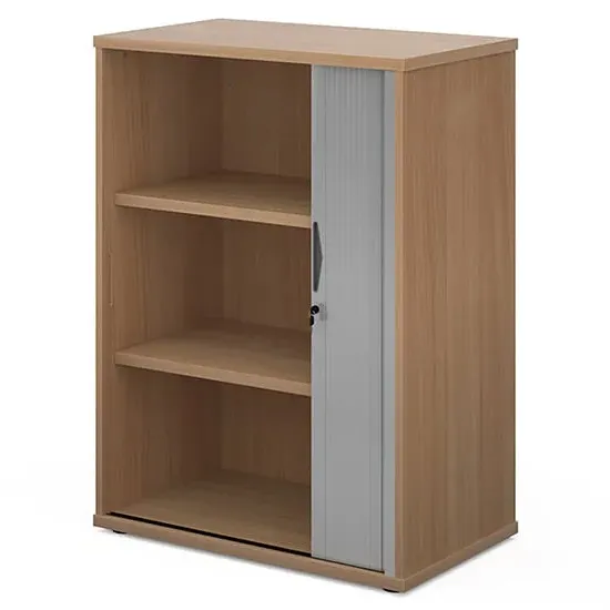 Upton Tambour Storage Cabinet with 2 Shelves - Beech, MDF image