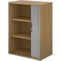 Upton Tambour Storage Cabinet with 2 Shelves - Oak, MDF