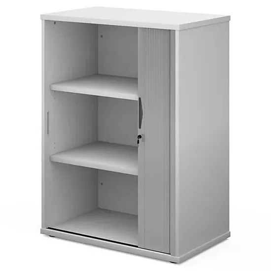 Upton Tambour Storage Cabinet with 2 Shelves - White, MDF