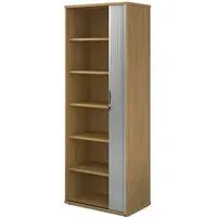 Upton Tambour Storage Cabinet with 5 Shelves - Oak, MDF
