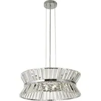 Uptown 7 Light Pendant Light - Chrome, Crystal