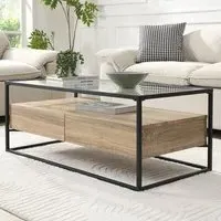 Urban Glass Top Coffee Table - Sanremo Oak
