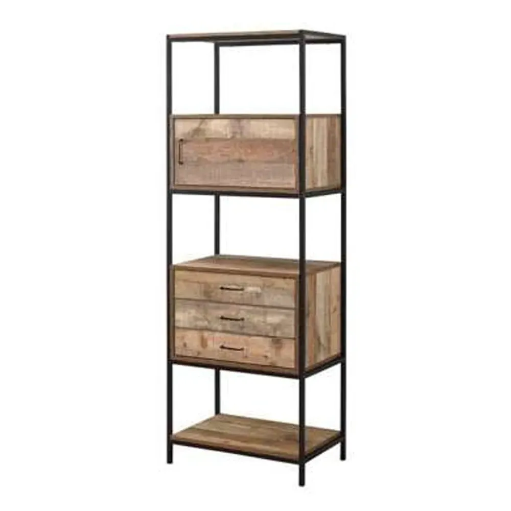 Urbana Shelving Unit with 1 Door 3 Drawers - Rustic