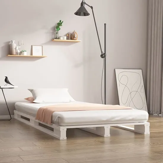 Urika Single Bed Frame - White, Pine