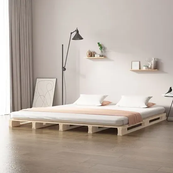 Urika Small Double Bed Frame - Natural, Pine Wood