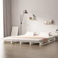 Urika Small Double Bed Frame - White, Pine Wood