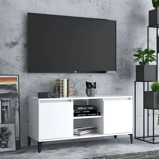 Usra TV Stand with Storage - White, Engineered Wood