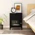 Utara Steel Bedside Cabinet with 1 Door 1 Drawer - Black