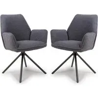 Utica Dining Chairs Set of 2 - Grey, Fabric