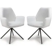 Utica Dining Chairs Set of 2 - Ivory, Fabric