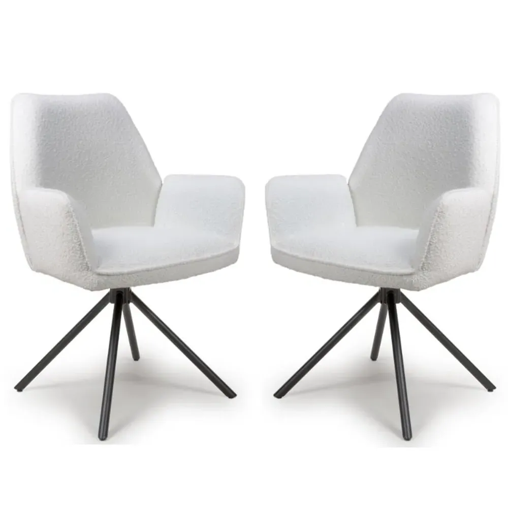Utica Dining Chairs Set of 2 - Ivory, Fabric