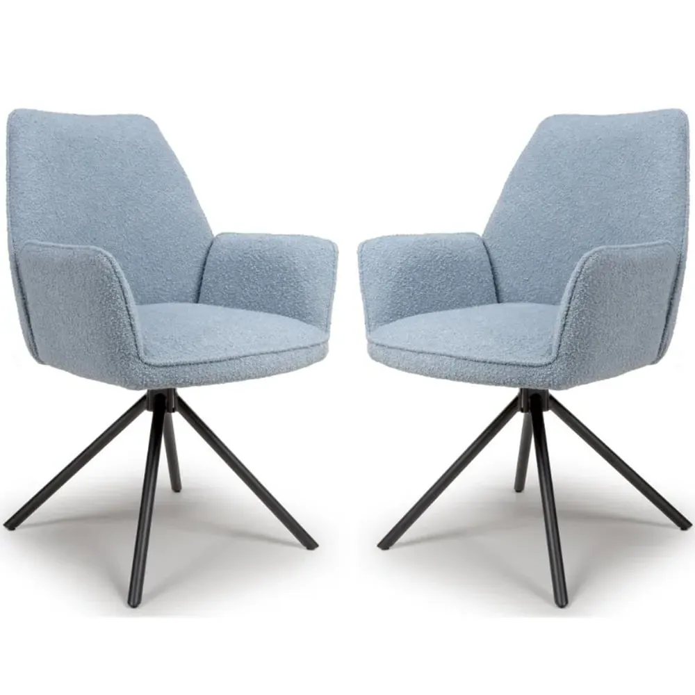 Utica Dining Chairs Set of 2 - Light Blue, Fabric