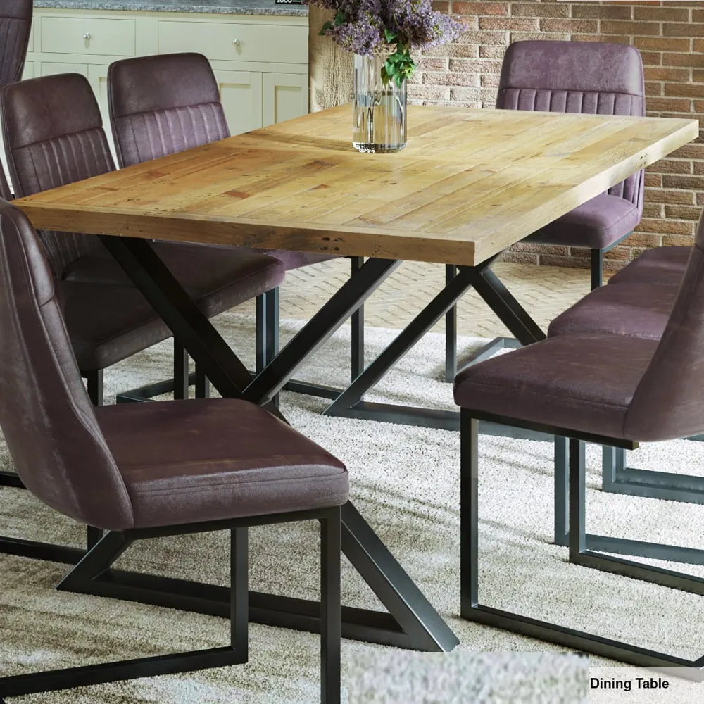 Utica Medium Dining Table with Diagonal Legs - Satin, Wood