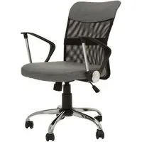 Utica Office Chair with Chrome Arms - Grey, Fabric