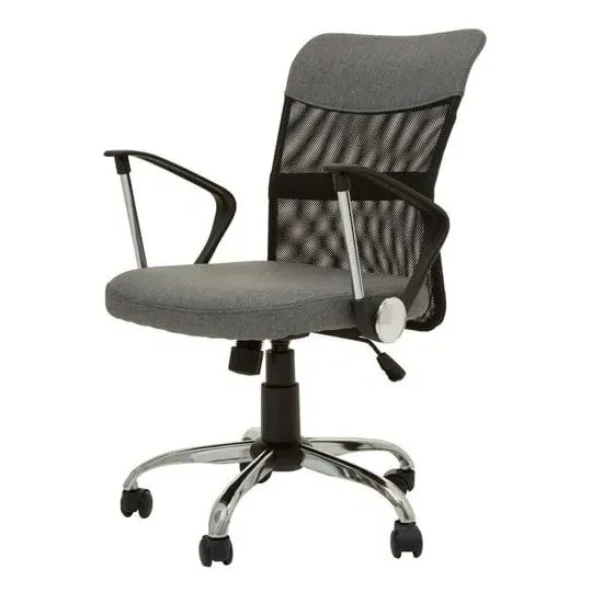 Utica Office Chair with Chrome Arms - Grey, Fabric image