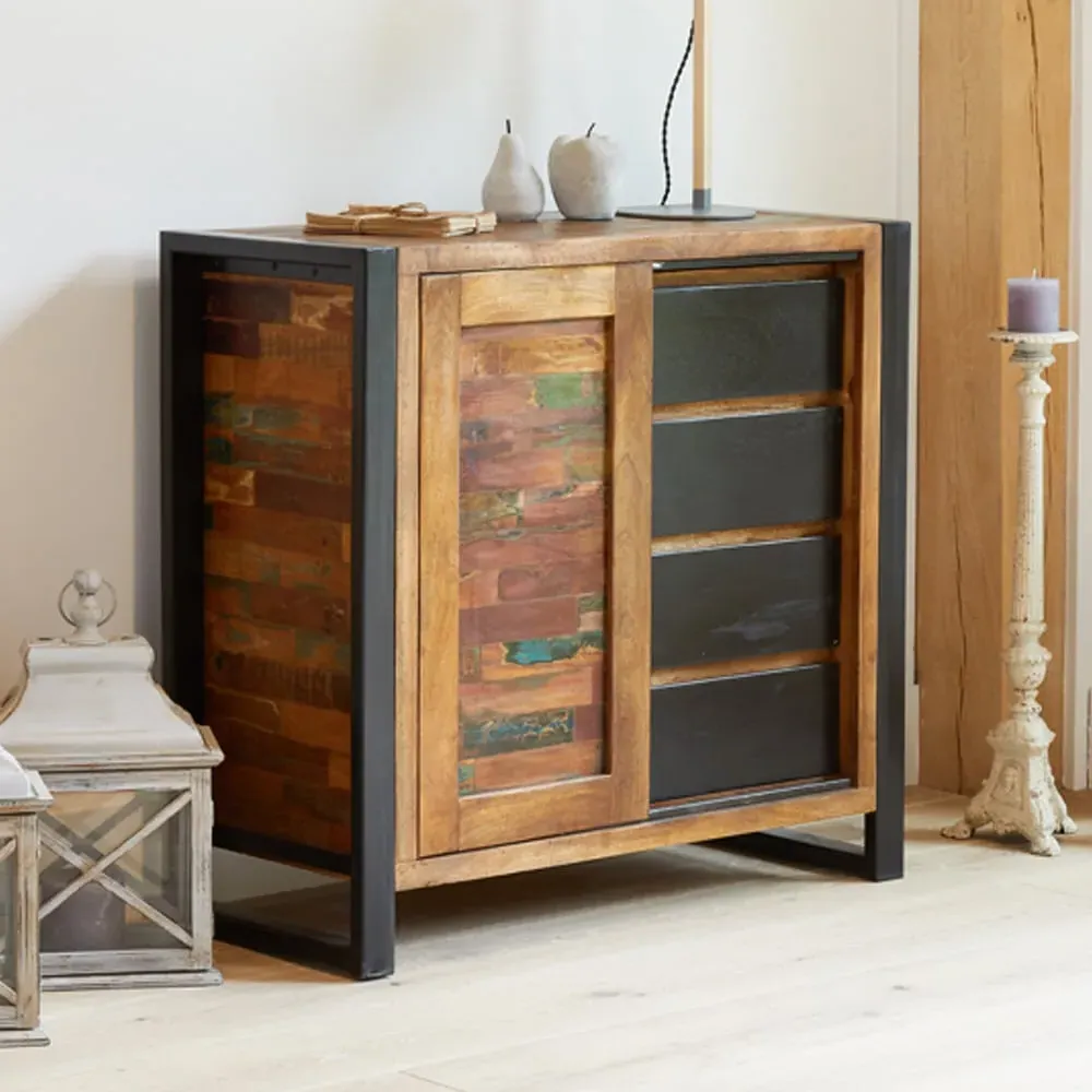 Utica Sideboard with 1 Door 4 Drawers - Satin Lacquer