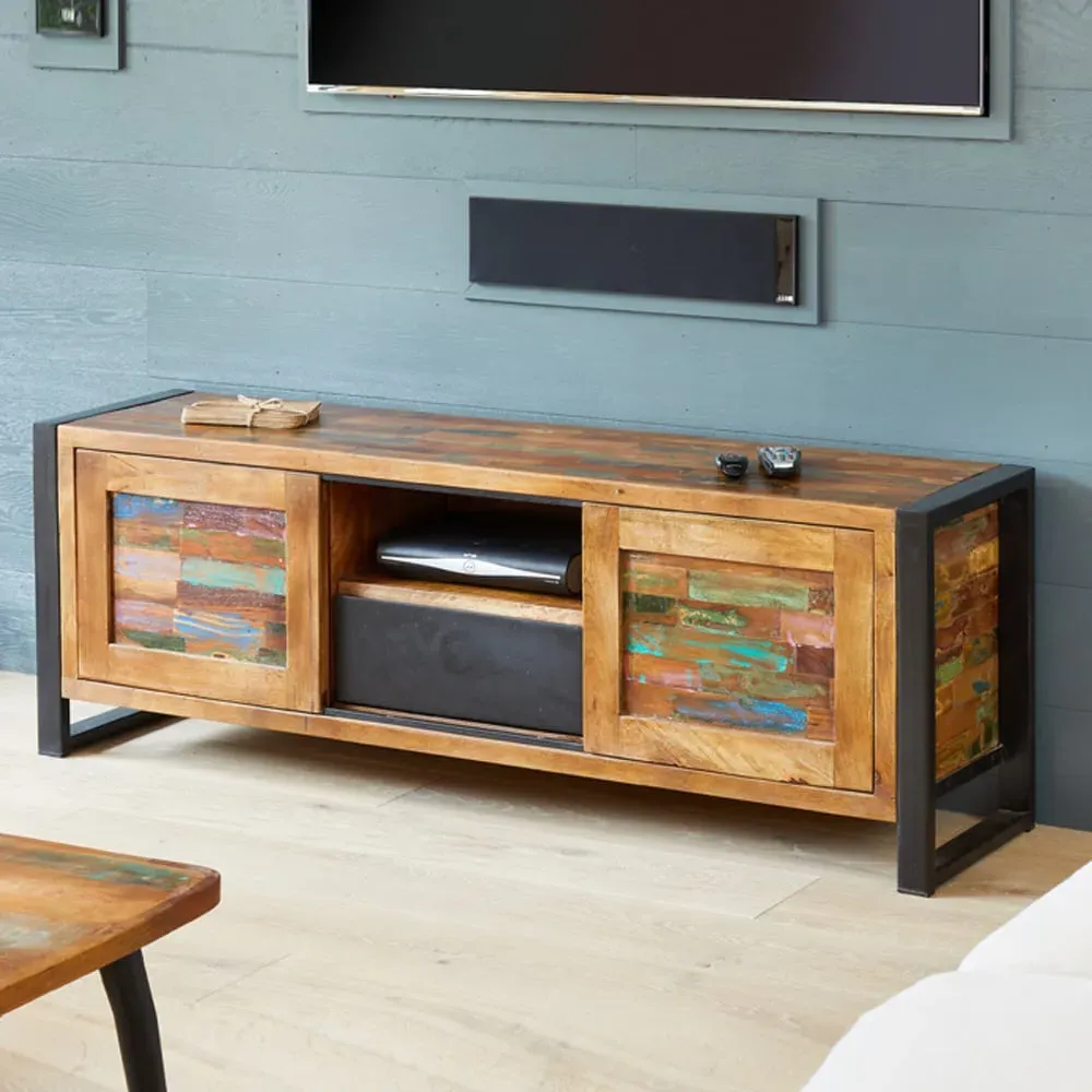 Utica TV Stand with Sliding Doors - Satin Lacquer image