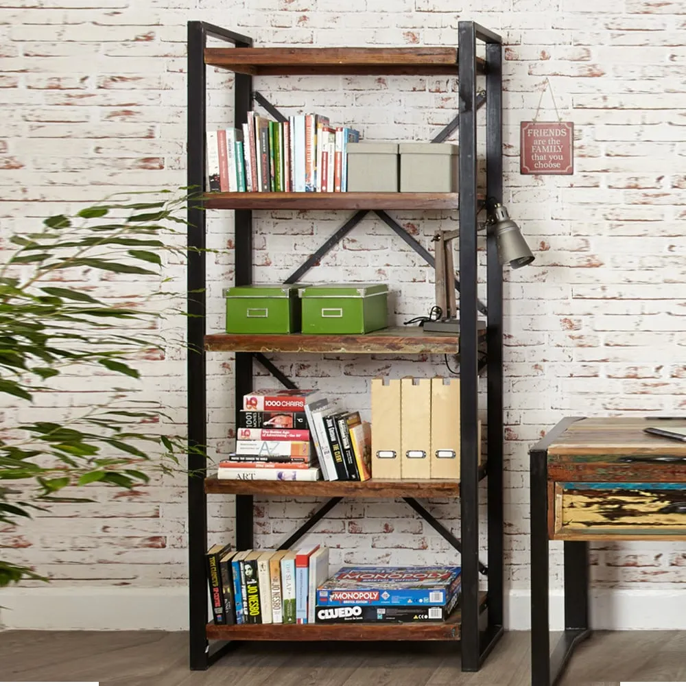 Utica Wide Bookcase with 5 Shelves - Satin Lacquer image