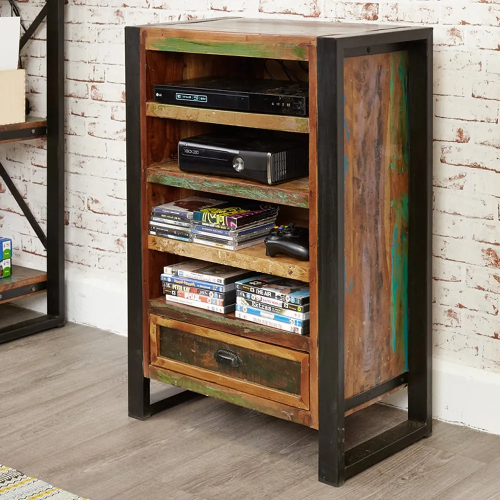 Utica Wooden Bookcase with 4 Shelves 1 Drawer - Satin Lacquer image