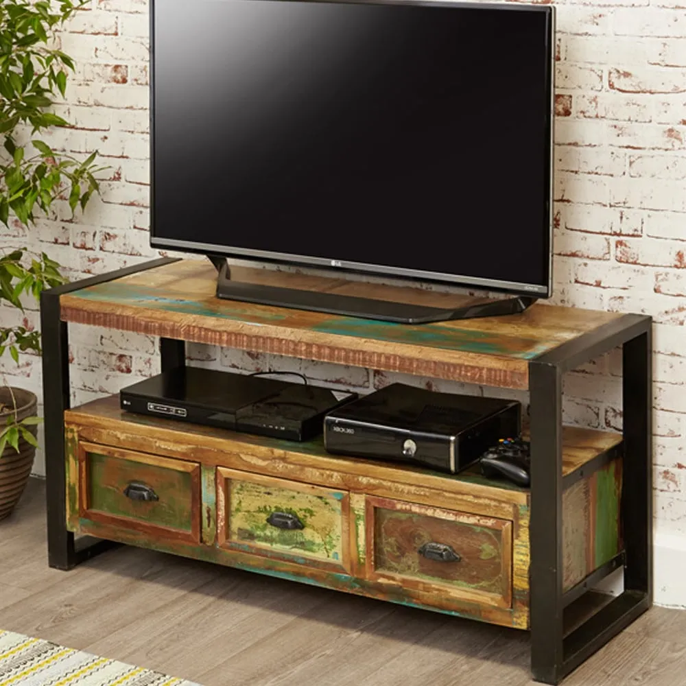Utica Wooden TV Stand with 3 Drawers - Satin Lacquer image
