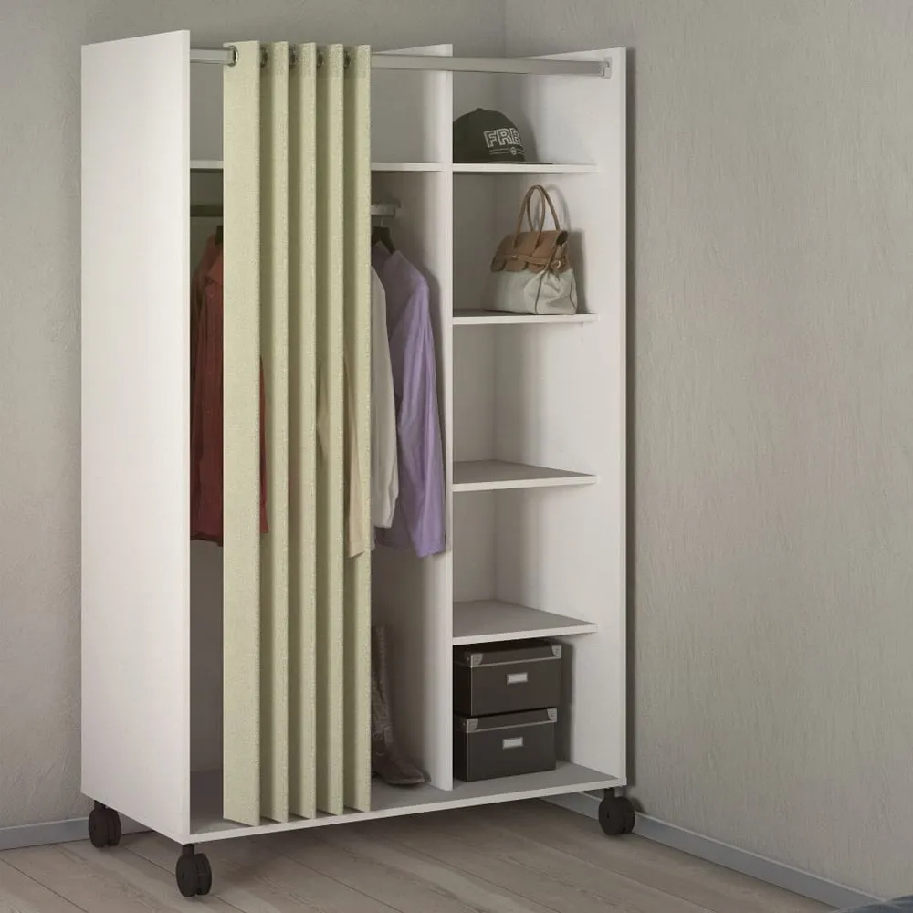 Uxbridge Open Wardrobe with 6 Shelves - White image