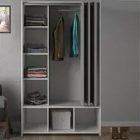 Uxbridge Open Wardrobe with 7 Shelves - White