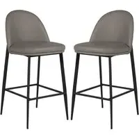Vacaville Bar Stools - Grey, Faux Leather