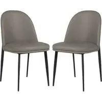Vacaville Dining Chairs Set of 2 - Grey, Faux Leather