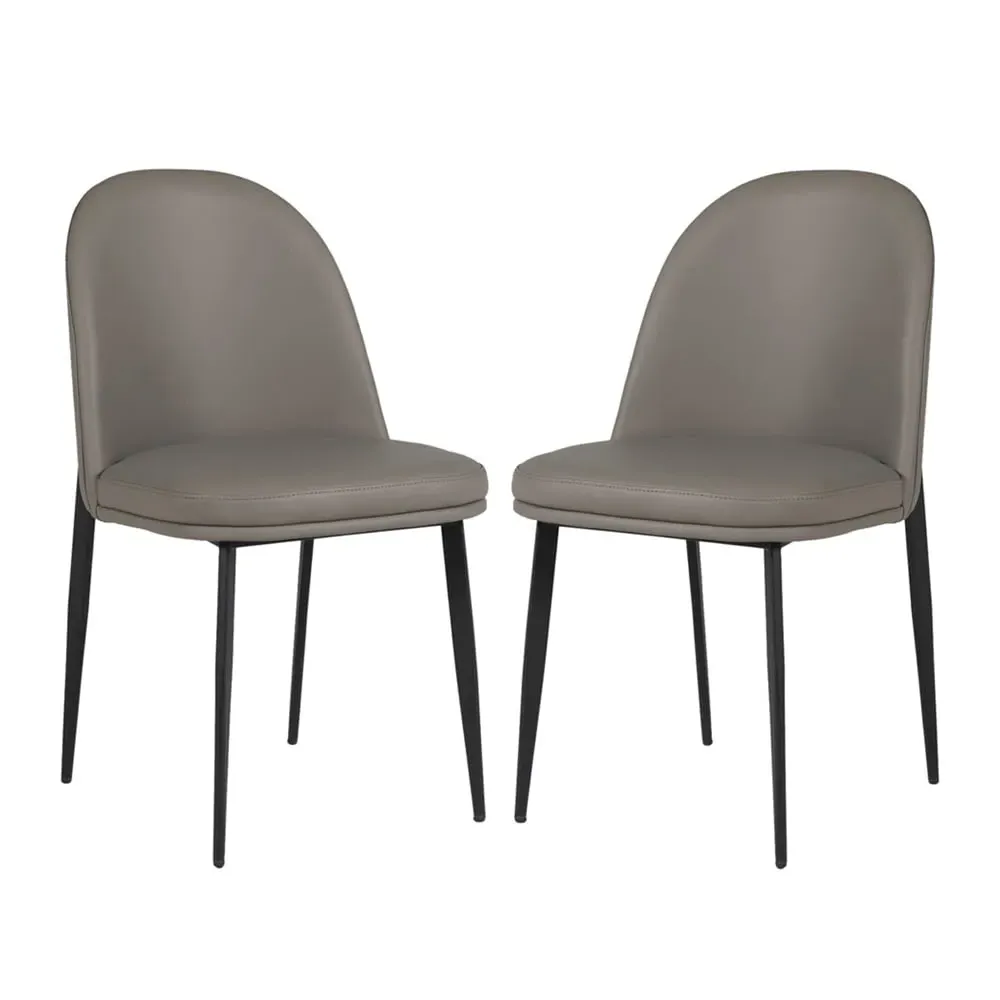 Vacaville Dining Chairs Set of 2 - Grey, Faux Leather image